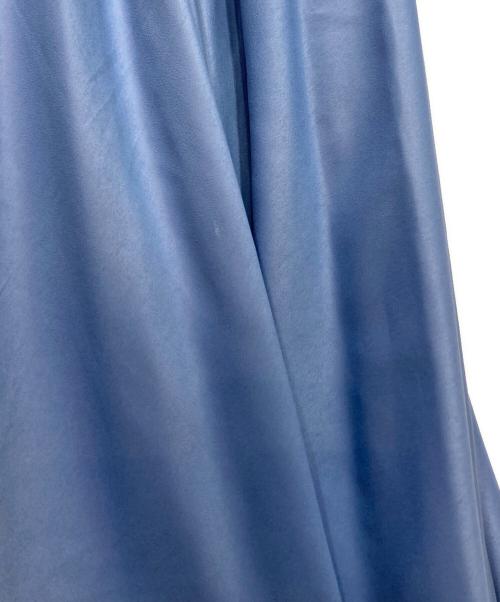 ANAYI（アナイ）ANAYI (アナイ) レザーライクサテンプリーツスカート ブルー サイズ:34の古着・服飾アイテム