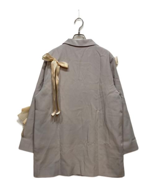 LA POMME（ラポミ）LA POMME (ラポミ) Luxe Bow Accent Jacket/リュクスリボンアクセントジャケット ブルー サイズ:M 未使用品の古着・服飾アイテム