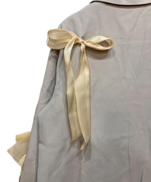 LA POMME（ラポミ）LA POMME (ラポミ) Luxe Bow Accent Jacket/リュクスリボンアクセントジャケット ブルー サイズ:M 未使用品の古着・服飾アイテム