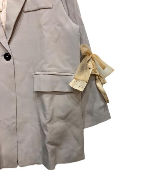 LA POMME（ラポミ）LA POMME (ラポミ) Luxe Bow Accent Jacket/リュクスリボンアクセントジャケット ブルー サイズ:M 未使用品の古着・服飾アイテム