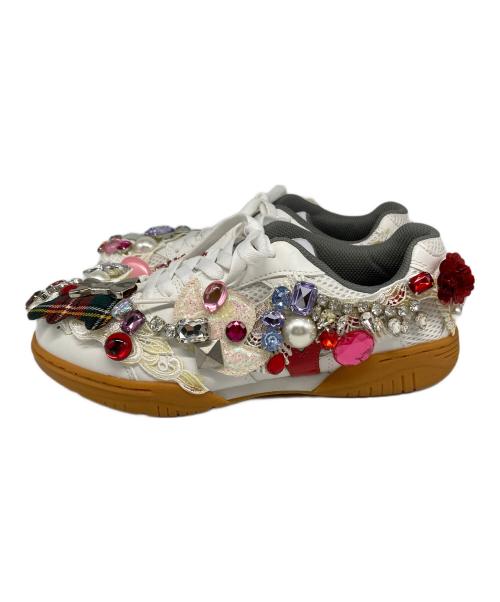 MIZUNO（ミズノ）MIZUNO (ミズノ) COMME des GARCONS GIRL (コムデギャルソンガール) ビジュースニーカー ホワイト サイズ:25cmの古着・服飾アイテム