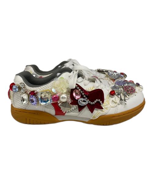 MIZUNO（ミズノ）MIZUNO (ミズノ) COMME des GARCONS GIRL (コムデギャルソンガール) ビジュースニーカー ホワイト サイズ:25cmの古着・服飾アイテム