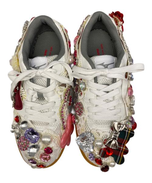 MIZUNO（ミズノ）MIZUNO (ミズノ) COMME des GARCONS GIRL (コムデギャルソンガール) ビジュースニーカー ホワイト サイズ:25cmの古着・服飾アイテム