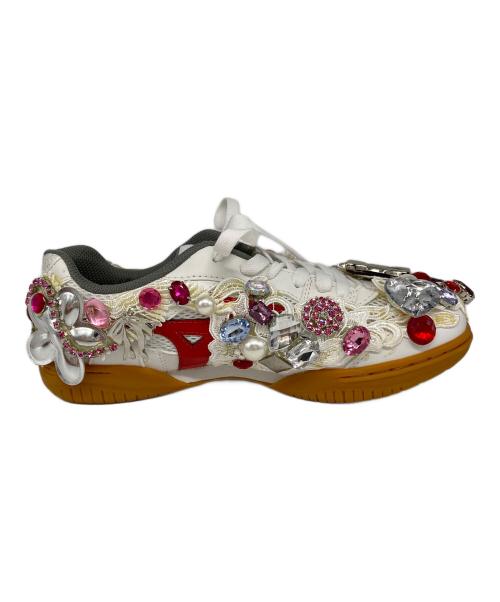 MIZUNO（ミズノ）MIZUNO (ミズノ) COMME des GARCONS GIRL (コムデギャルソンガール) ビジュースニーカー ホワイト サイズ:25cmの古着・服飾アイテム