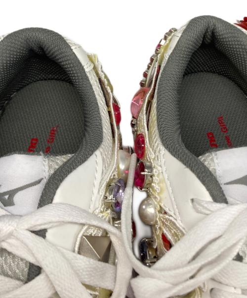 MIZUNO（ミズノ）MIZUNO (ミズノ) COMME des GARCONS GIRL (コムデギャルソンガール) ビジュースニーカー ホワイト サイズ:25cmの古着・服飾アイテム