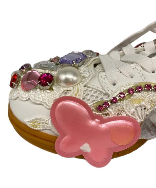 MIZUNO（ミズノ）MIZUNO (ミズノ) COMME des GARCONS GIRL (コムデギャルソンガール) ビジュースニーカー ホワイト サイズ:25cmの古着・服飾アイテム