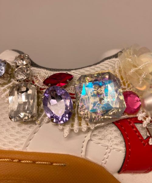 MIZUNO（ミズノ）MIZUNO (ミズノ) COMME des GARCONS GIRL (コムデギャルソンガール) ビジュースニーカー ホワイト サイズ:25cmの古着・服飾アイテム