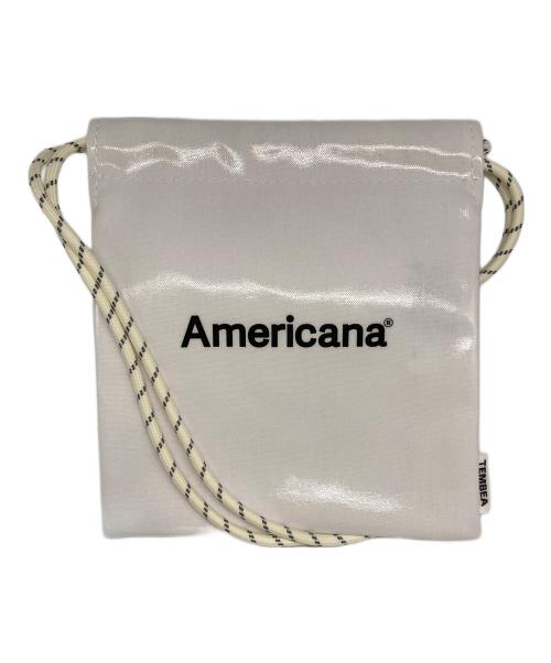 Americana（アメリカーナ）Americana (アメリカーナ) TEMBEA (テンベア) 別注 PVC コーティング 巾着バッグ ホワイトの古着・服飾アイテム