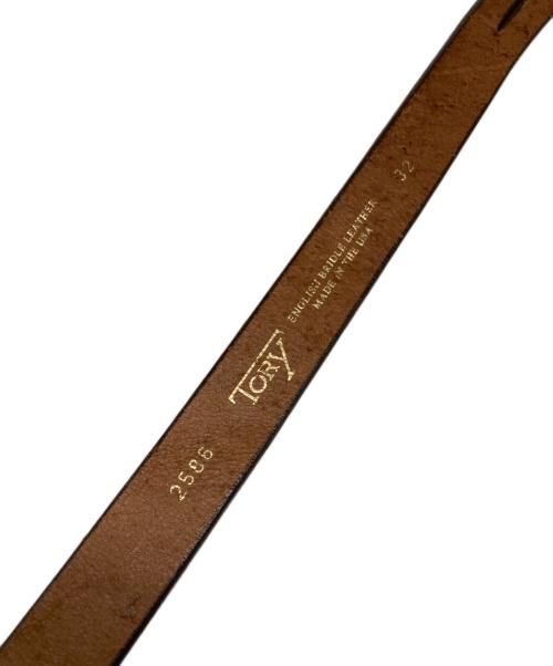 TORY LEATHER（トリーレザー）TORY LEATHER (トリーレザー) ブライドルレザー フック ナローベルト ブラウンの古着・服飾アイテム