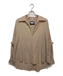 MAISON SPECIAL（メゾンスペシャル）の古着「Deep Front Neck Prime-Over Skipper Shirt/ディープフロントネックプライムオーバースキッパーシャツ」｜ベージュ