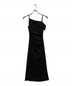 JOSE MOONジョゼムーン）の古着「BICOLOR DRAPE DRESS」｜ブラック