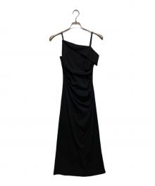 JOSE MOON（ジョゼムーン）の古着「BICOLOR DRAPE DRESS」｜ブラック