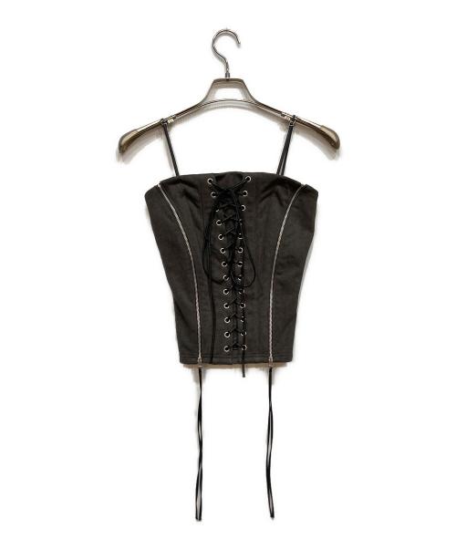 JOSE MOON（ジョゼムーン）JOSE MOON (ジョゼムーン) LACEUP SWEAT BUSTIER グレー サイズ:36の古着・服飾アイテム