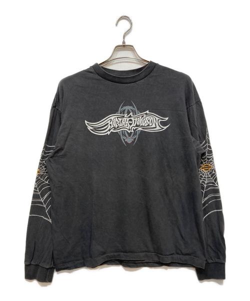 HARLEY-DAVIDSON（ハーレーダビッドソン）HARLEY-DAVIDSON (ハーレーダビッドソン) 90s カットソー スパイダーウェブ グレー サイズ:XLの古着・服飾アイテム