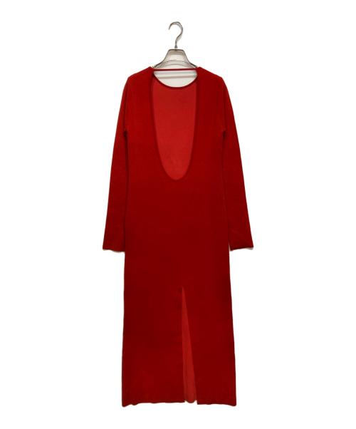 AURALEE（オーラリー）AURALEE (オーラリー) WOOL STRETCH DOUBLE FACE KNIT DRESS レッド サイズ:1の古着・服飾アイテム