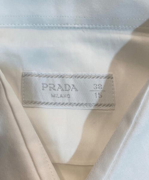 PRADA（プラダ）PRADA (プラダ) ストレッチコットンドレスシャツ ホワイト サイズ:Mの古着・服飾アイテム