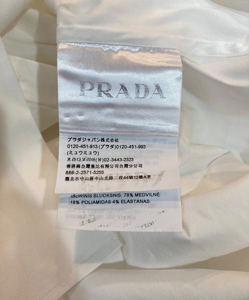 PRADA（プラダ）PRADA (プラダ) ストレッチコットンドレスシャツ ホワイト サイズ:Mの古着・服飾アイテム