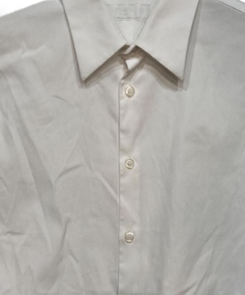 PRADA（プラダ）PRADA (プラダ) ストレッチコットンドレスシャツ ホワイト サイズ:Ｍの古着・服飾アイテム