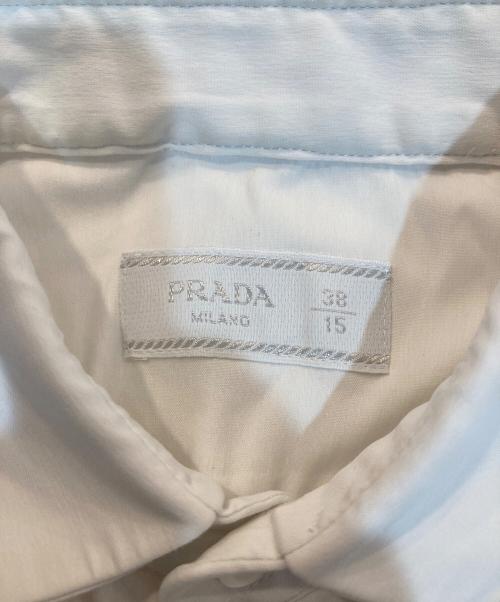 PRADA（プラダ）PRADA (プラダ) ストレッチコットンドレスシャツ ホワイト サイズ:Mの古着・服飾アイテム