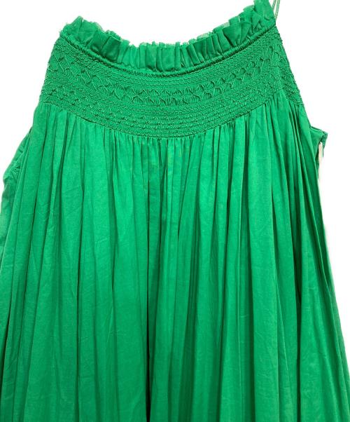 L'AUBE BLANC（ローブ ブラン）L'AUBE BLANC (ローブ ブラン) Smocking Lace Volume Dress グリーン サイズ:FREEの古着・服飾アイテム
