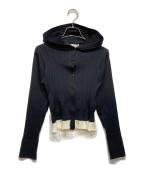 JOHN MANSON SMITHジョン メイソン スミス）の古着「16G RIB HOOD CARDIGAN」｜ブラック