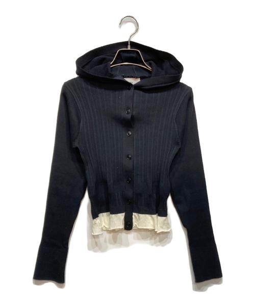 JOHN MANSON SMITH（ジョン メイソン スミス）JOHN MANSON SMITH (ジョン メイソン スミス) 16G RIB HOOD CARDIGAN ブラック サイズ:38の古着・服飾アイテム