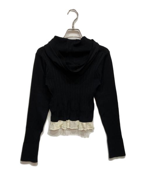 JOHN MANSON SMITH（ジョン メイソン スミス）JOHN MANSON SMITH (ジョン メイソン スミス) 16G RIB HOOD CARDIGAN ブラック サイズ:38の古着・服飾アイテム