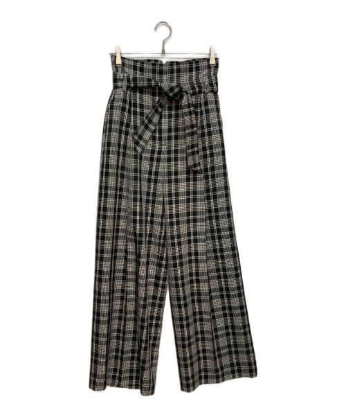 WEEKEND Max Mara（ウィークエンド マックスマーラ）WEEKEND Max Mara (ウィークエンド マックスマーラ) チェックパンツ ブラック サイズ:38の古着・服飾アイテム