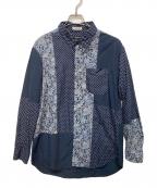 Engineered Garmentsエンジニアド ガーメンツ）の古着「Combo Short Collar Shirt - Cotton Big Polka Dot Sateen - Navy」｜ネイビー