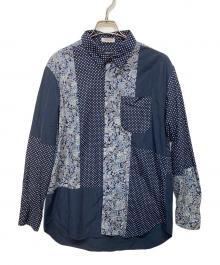 Engineered Garments（エンジニアド ガーメンツ）の古着「Combo Short Collar Shirt - Cotton Big Polka Dot Sateen - Navy」｜ネイビー