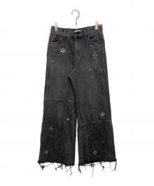 SLY（スライ）の古着「STUDS SEAM DESIGN FLARE PT-E」｜ブラック