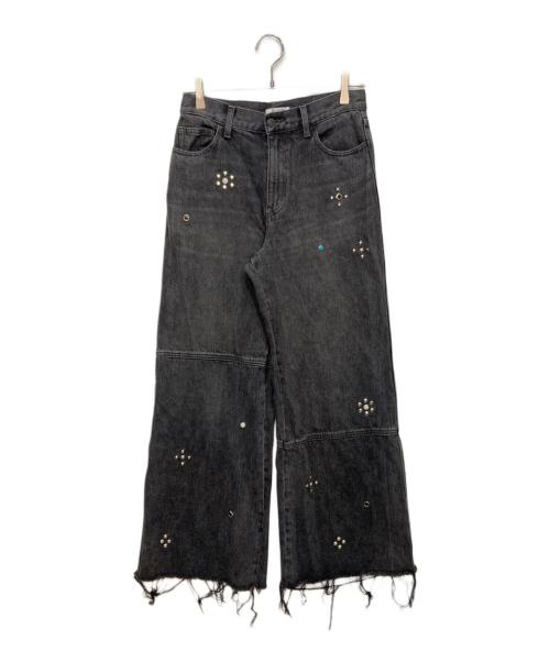 SLY（スライ）SLY (スライ) STUDS SEAM DESIGN FLARE PT-E ブラック サイズ:2の古着・服飾アイテム