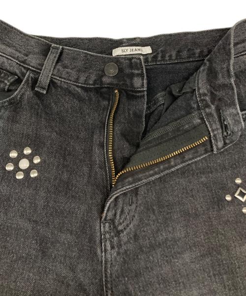 SLY（スライ）SLY (スライ) STUDS SEAM DESIGN FLARE PT-E ブラック サイズ:2の古着・服飾アイテム
