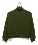 MM6 Maison Margielaエムエムシックスメゾンマルジェラ）の古着「Damaged Turtleneck Knit」｜オリーブ