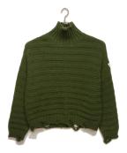MM6 Maison Margielaエムエムシックスメゾンマルジェラ）の古着「Damaged Turtleneck Knit」｜オリーブ