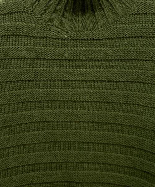 MM6 Maison Margiela（エムエムシックスメゾンマルジェラ）MM6 Maison Margiela (エムエムシックスメゾンマルジェラ) Damaged Turtleneck Knit オリーブ サイズ:Mの古着・服飾アイテム