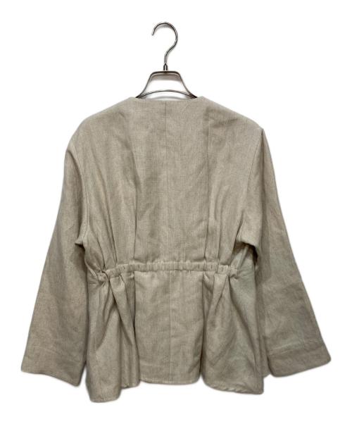 martinique（マルティニーク）martinique (マルティニーク) ソフトリネン タックジャケット ベージュ サイズ:FREEの古着・服飾アイテム