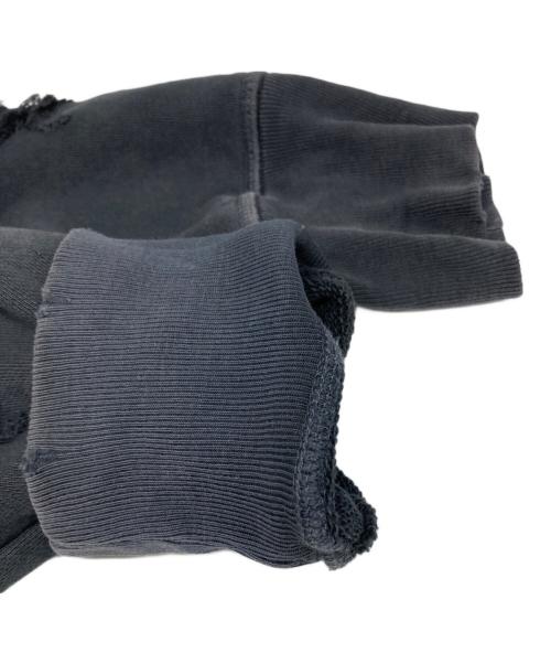 DIESEL（ディーゼル）DIESEL (ディーゼル) クラッシュ加工 ジップパーカー ブラック サイズ:実寸参照の古着・服飾アイテム