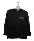 WILDSIDE YOHJI YAMAMOTO×New Eraワイルドサイド ヨウジ ヤマモト×ニューエラ）の古着「Pink Dahlia Long Sleeve T-shirt」｜ブラック