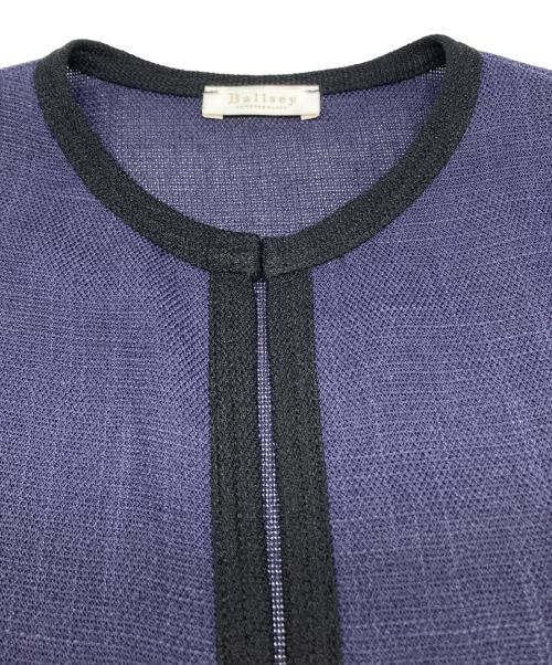 BALLSEY（ボールジィ）BALLSEY (ボールジィ) カラミ ノーカラージャケット ネイビー サイズ:36の古着・服飾アイテム