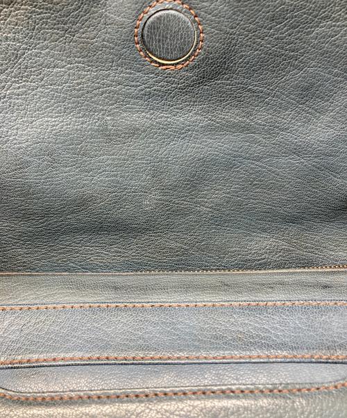 genten（ゲンテン）genten (ゲンテン) レザーフラップショルダーバッグ ネイビーの古着・服飾アイテム