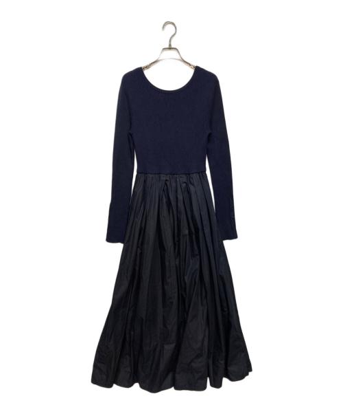 regleam（リグリーム）regleam (リグリーム) ニット 切替 ワンピース ネイビー サイズ:Sの古着・服飾アイテム