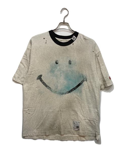 Maison MIHARA YASUHIRO（メゾン ミハラ ヤスヒロ）Maison MIHARA YASUHIRO (メゾン ミハラ ヤスヒロ) SMILY FACE PRINTED DISTRESSED TEE グレー サイズ:44の古着・服飾アイテム