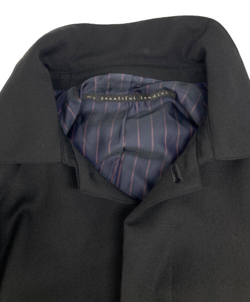 My Beautiful Landlet（マイビューティフルランドレット）My Beautiful Landlet (マイビューティフルランドレット) HARUTO PROCESSED WOOL LONG COAT ウール ロング コート ブラック サイズ:Ｍの古着・服飾アイテム