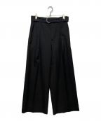 JIL SANDERジルサンダー）の古着「Fine Wool Gabardine Relaxed Fit Trousers」｜ブラック