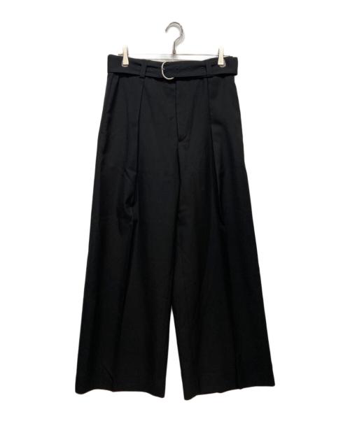 JIL SANDER（ジルサンダー）JIL SANDER (ジルサンダー) Fine Wool Gabardine Relaxed Fit Trousers ブラック サイズ:44の古着・服飾アイテム
