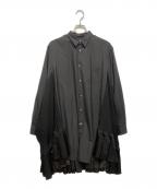 JUNYA WATANABE COMME des GARCONSジュンヤワタナベ コムデギャルソン）の古着「プリーツ切替シャツワンピース」｜ブラック