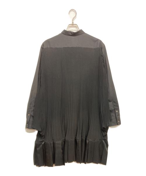 JUNYA WATANABE COMME des GARCONS（ジュンヤワタナベ コムデギャルソン）JUNYA WATANABE COMME des GARCONS ((ジュンヤワタナベ コムデギャルソン) プリーツ切替シャツワンピース ブラック サイズ:XSの古着・服飾アイテム