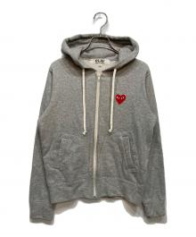 PLAY COMME des GARCONS（プレイコムデギャルソン）の古着「ハートワッペンジップパーカー」｜グレー