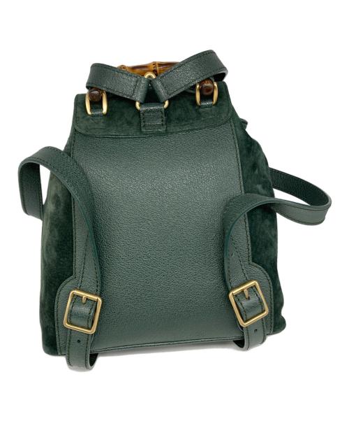 GUCCI（グッチ）GUCCI (グッチ) バンブー スエード ミニリュック グリーンの古着・服飾アイテム